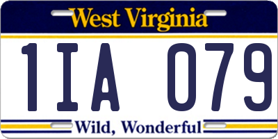 WV license plate 1IA079