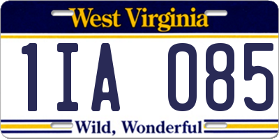 WV license plate 1IA085