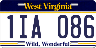 WV license plate 1IA086