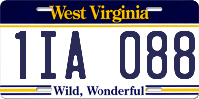 WV license plate 1IA088