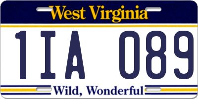 WV license plate 1IA089