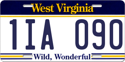 WV license plate 1IA090