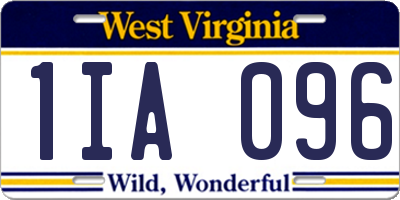 WV license plate 1IA096