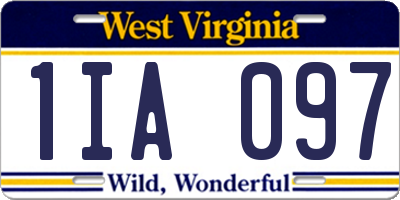 WV license plate 1IA097