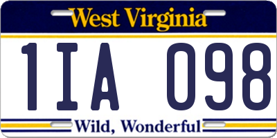 WV license plate 1IA098