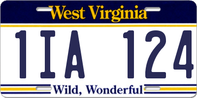 WV license plate 1IA124