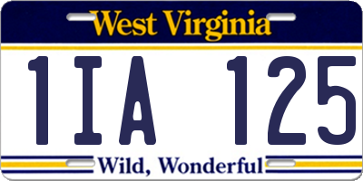 WV license plate 1IA125