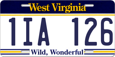 WV license plate 1IA126