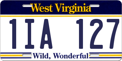 WV license plate 1IA127