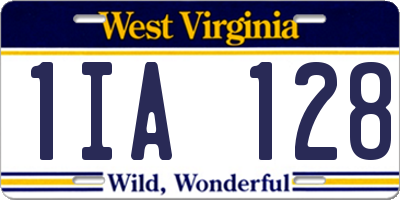 WV license plate 1IA128