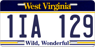 WV license plate 1IA129