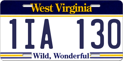 WV license plate 1IA130