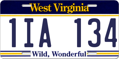 WV license plate 1IA134