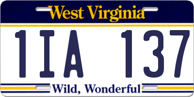 WV license plate 1IA137