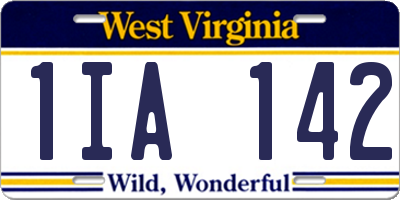 WV license plate 1IA142