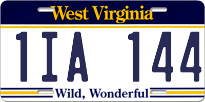 WV license plate 1IA144