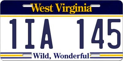 WV license plate 1IA145