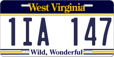 WV license plate 1IA147