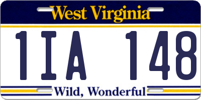 WV license plate 1IA148