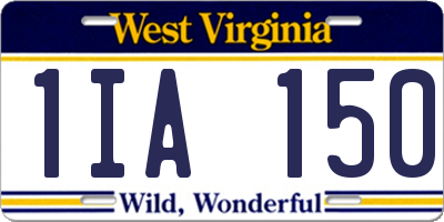 WV license plate 1IA150