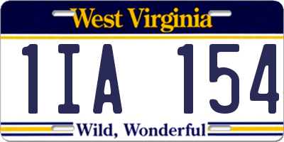 WV license plate 1IA154