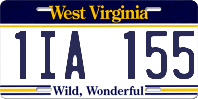WV license plate 1IA155