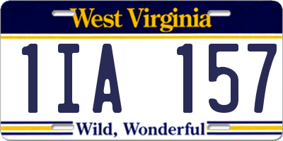 WV license plate 1IA157