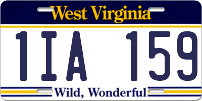 WV license plate 1IA159