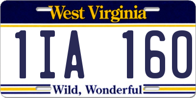 WV license plate 1IA160
