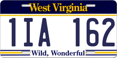 WV license plate 1IA162