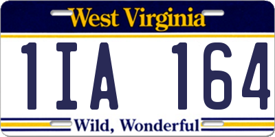 WV license plate 1IA164