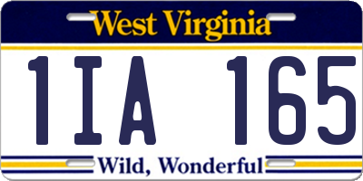 WV license plate 1IA165