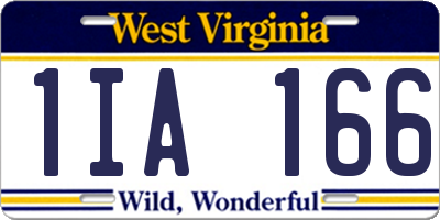 WV license plate 1IA166