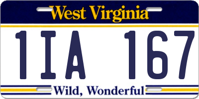 WV license plate 1IA167