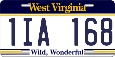 WV license plate 1IA168