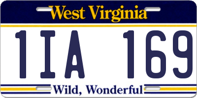 WV license plate 1IA169