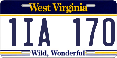 WV license plate 1IA170