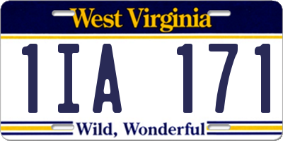 WV license plate 1IA171