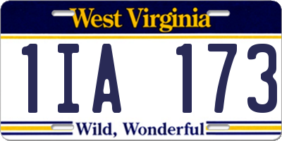 WV license plate 1IA173