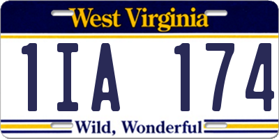 WV license plate 1IA174