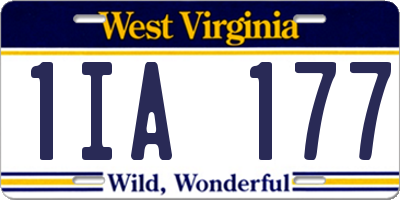 WV license plate 1IA177