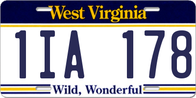 WV license plate 1IA178