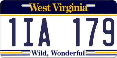 WV license plate 1IA179