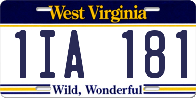 WV license plate 1IA181