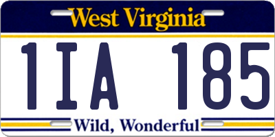 WV license plate 1IA185