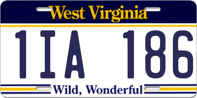 WV license plate 1IA186