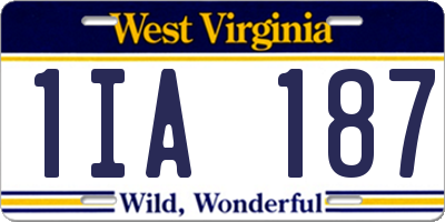 WV license plate 1IA187