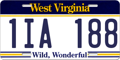 WV license plate 1IA188
