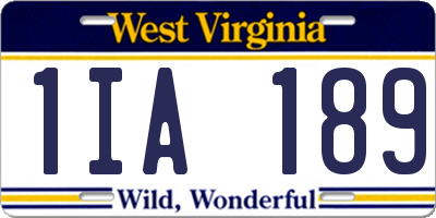 WV license plate 1IA189