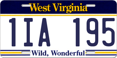 WV license plate 1IA195